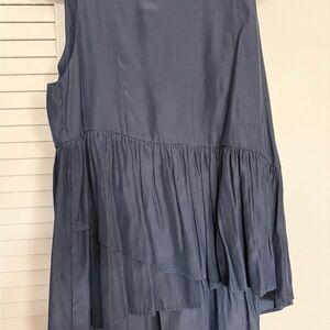 Chic Asymmetrical Blue Women's Shirt